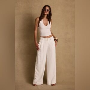 NWT 12th Tribe Diane White Linen Trouser